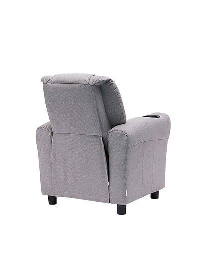 كرسي استرخاء خشب باك كومفورت، 48×62×70 سم، خامة خارجية جلد - رمادي فاتح product image 6