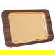 Steel tray with Saif Gallery wood edge, 40 x 26 x 3 cm, small rectangle - gold product image 2