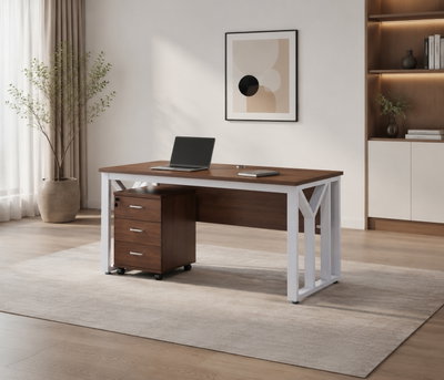 مكتب إداري خشب MDF، 160x80x75 سم - بني فاتح ابيض product image 3