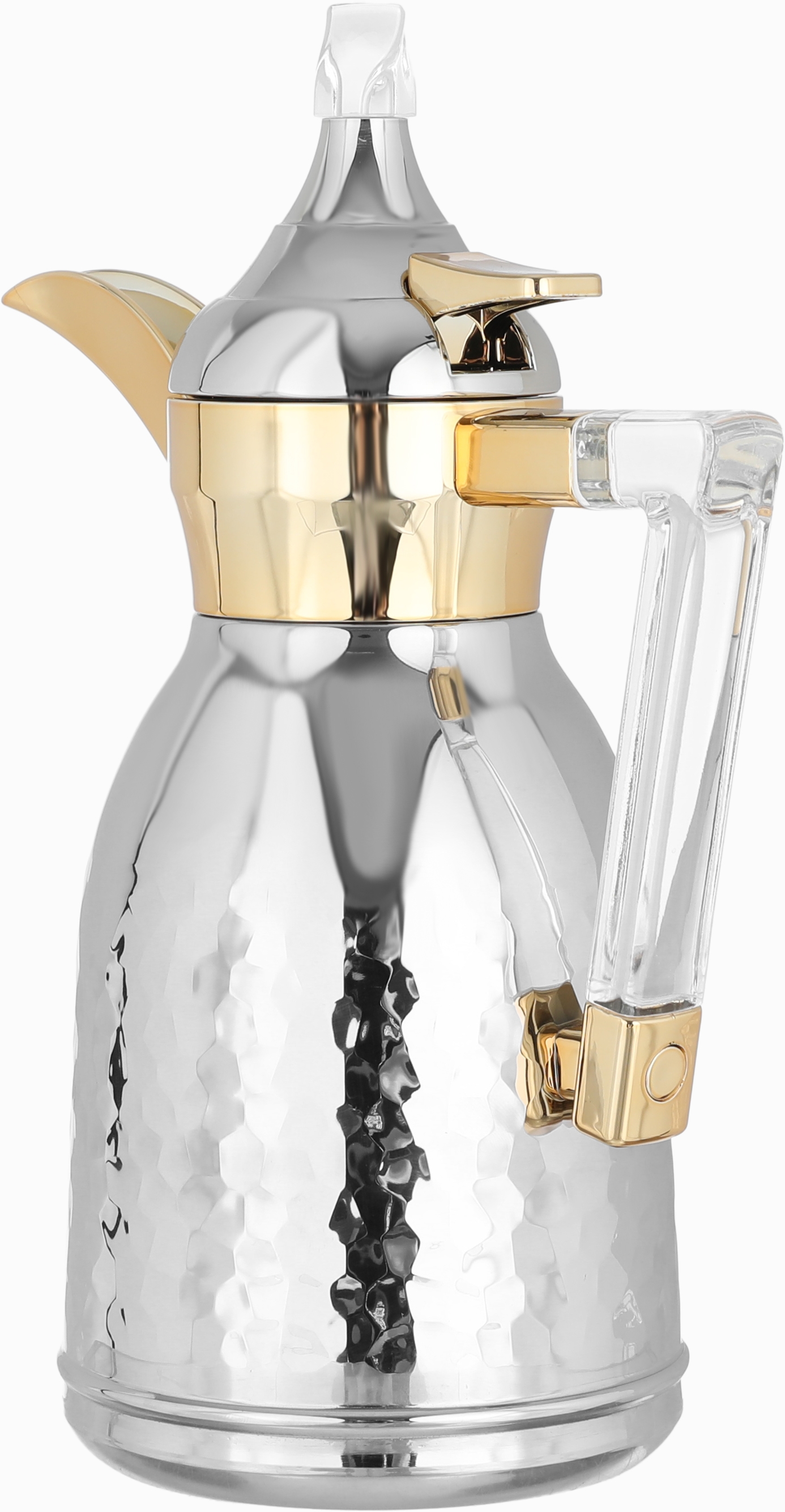 Alsaif Gallery Nawaf Steel Dallah, 0.35 litres, Clear handle - golden silver product image 2