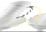 Al Saif Gallery coffee cups and saucers set, porcelain, 12 pieces - cream product image 2