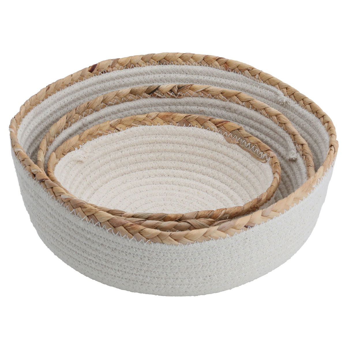طقم وعاء قطن السيف غاليري، 22×26×32 سم، دائري، 3 قطع - بيج product image