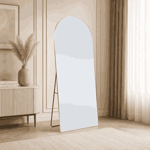 مراية ستاند زجاج، 180×60 سم، ستاند معدن - فضي product image