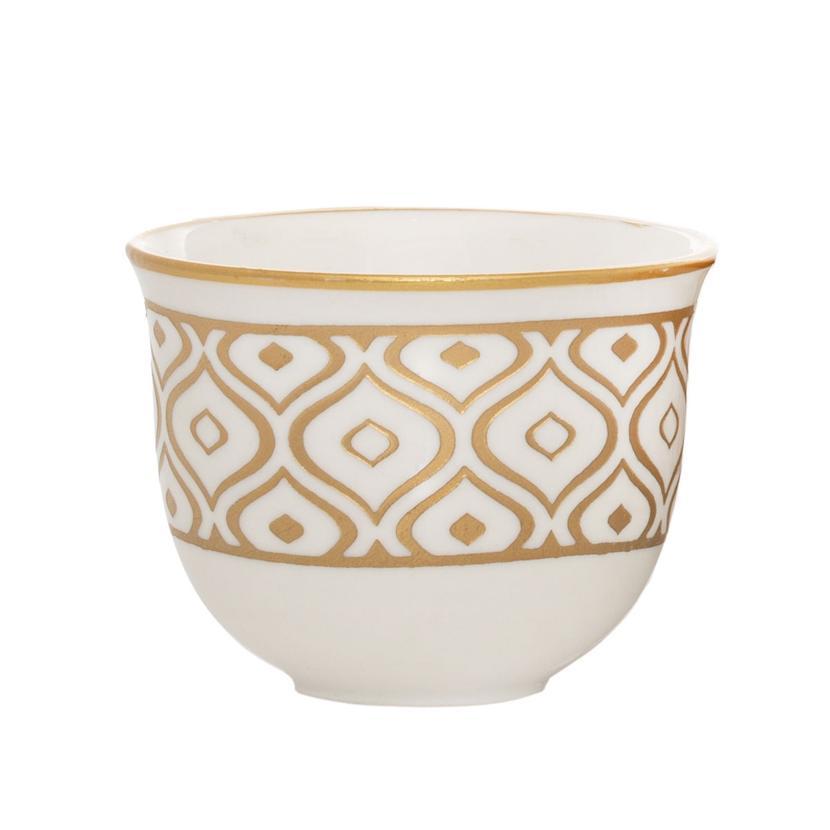 Al Saif Gallery porcelain Arabic coffee cups set, 12 pieces, golden pattern - white product image 3