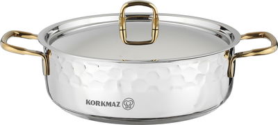 طقم قدور ستانلس ستيل ايرنا 2كوركماز، 8 قطعة - فضي ذهبي product image 4