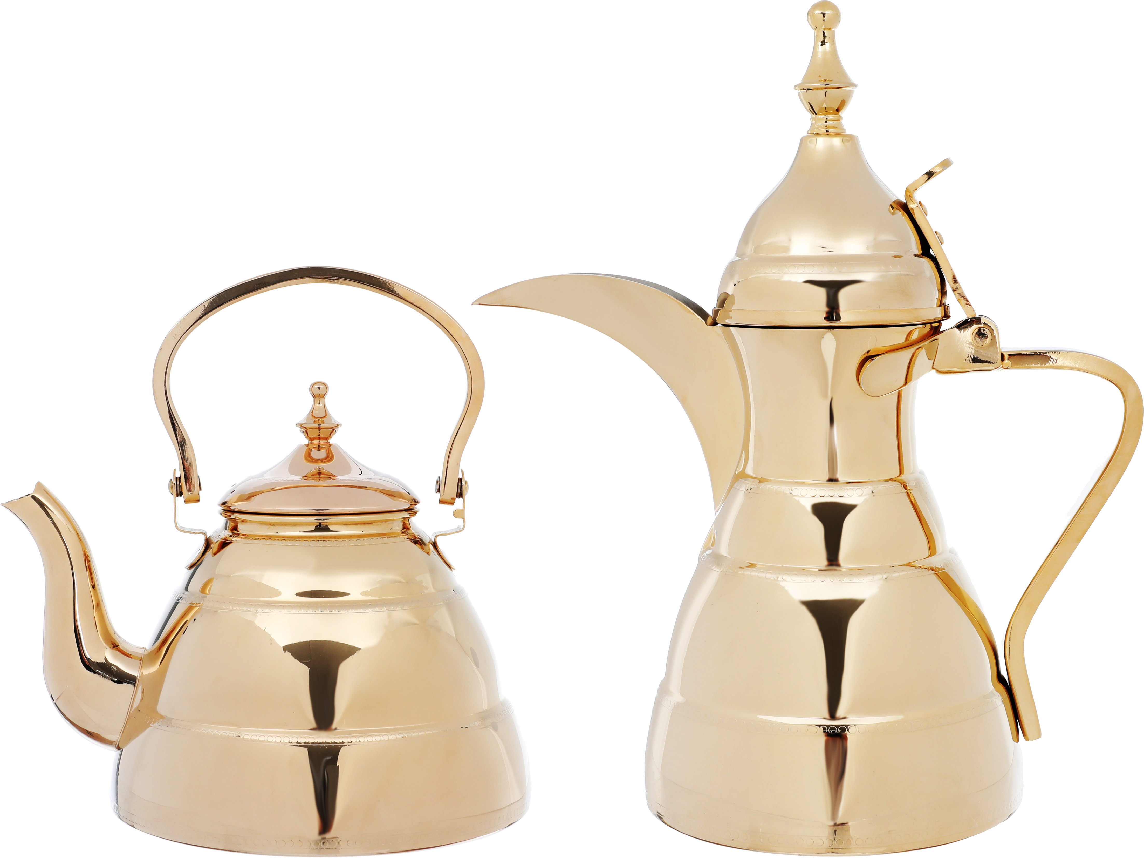 دلة وابريق مرحبا الدرعية استيل السيف بلص، قطعتين، 1.4 / 2 لتر - ذهبي product image