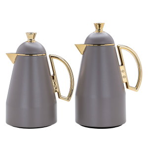 Al Saif Gallery Ruwaida thermos set, 1 liter, thermal glass inner container, steel outer shell - dark gray product image 2