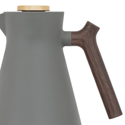 Everest Amada Thermos, 1 liter, wooden handle, thermal glass inner shell, plastic outer shell - dark gray product image 4