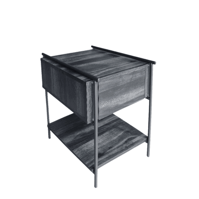 كومدينه خشب ام دي اف، 50×50×47.9 سم، 1 درج و رف - رمادي غامق product image 2