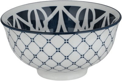 طقم تقديم سفرة بورسلان السيف غاليري، 16 قطعة، نقوش هندسية - أبيض أزرق product image 2