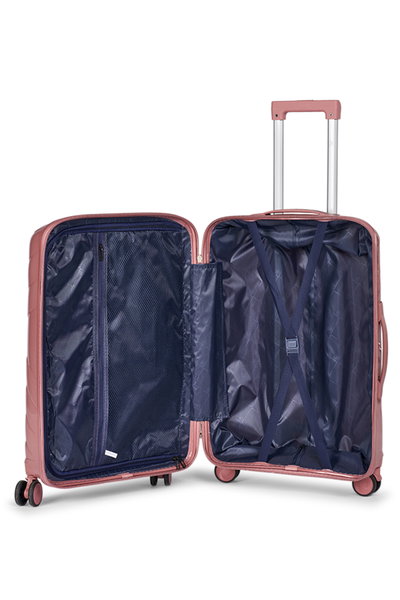 طقم شنط سفر بولي بروبيلين ليمرا، 3 مقاسات، 4 عجلات، LMA-1921 - روزجولد product image 6