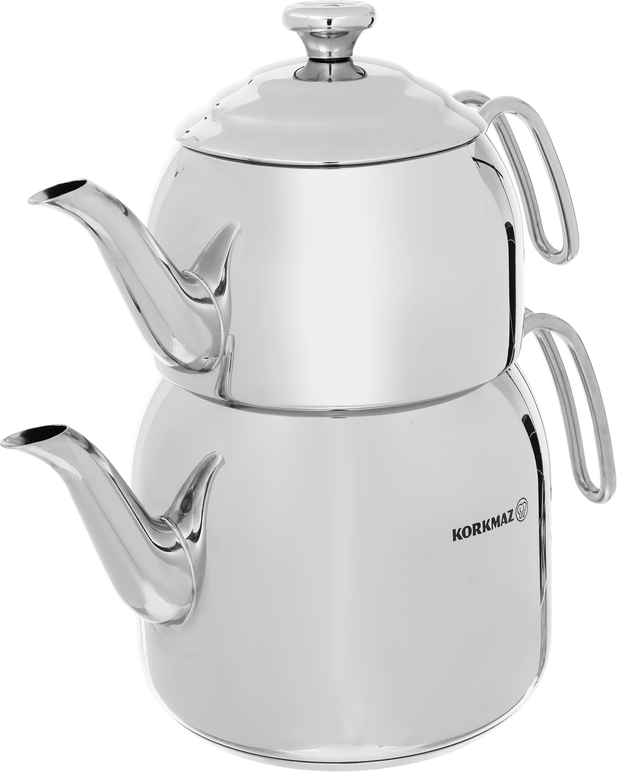 طقم شاي تركي مزدوج استيل كروكماز، 1.1 / 2.3 لتر - فضي product image 4
