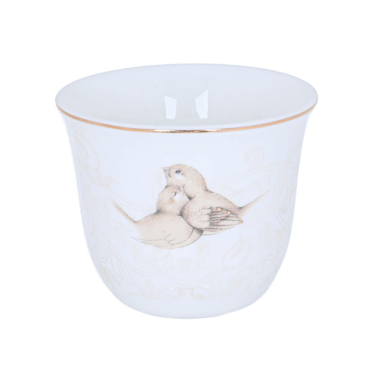 Al Saif Gallery porcelain coffee cup set, 12 pieces, bird pattern - white product image 2
