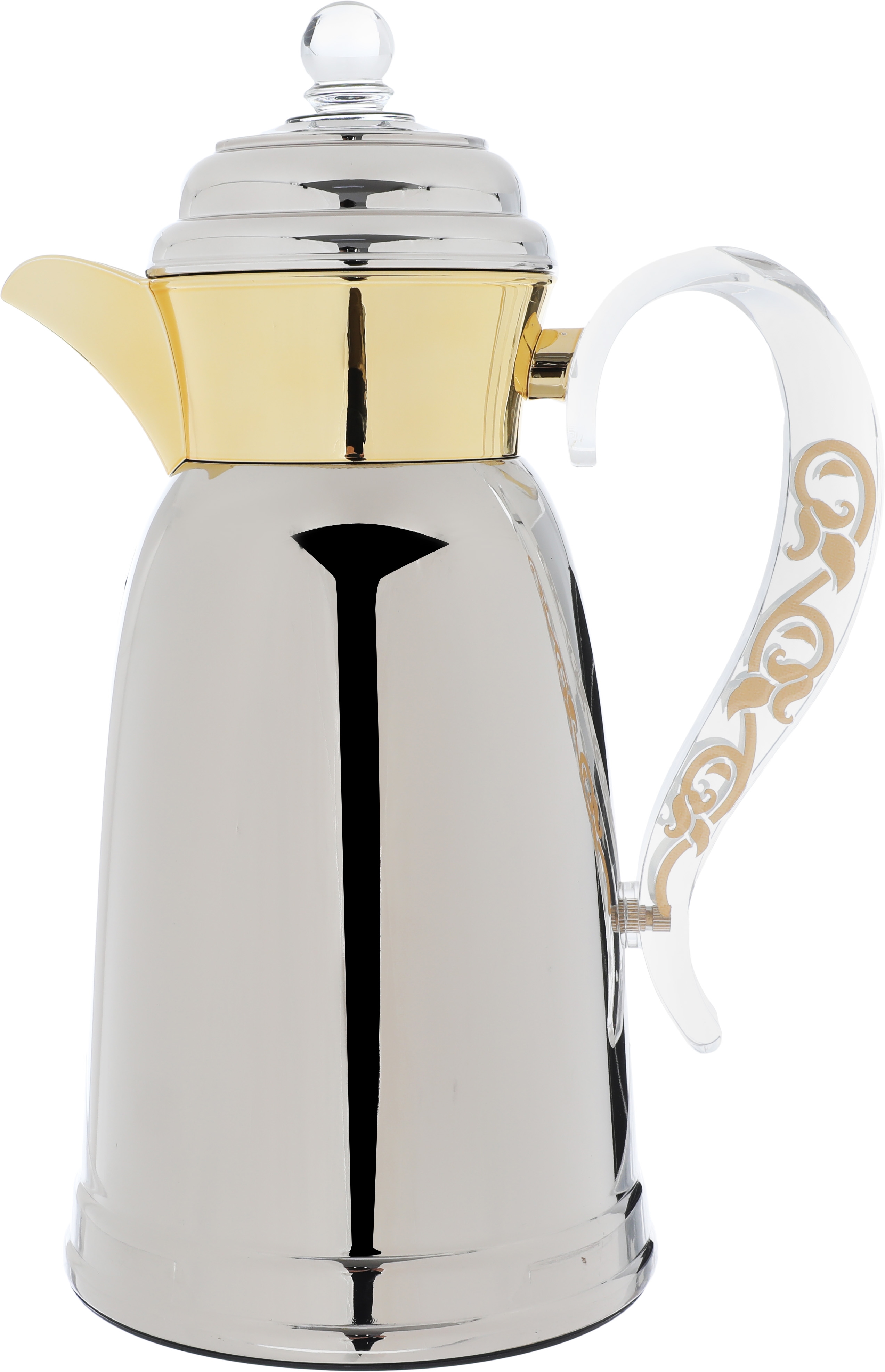 Al Saif Gallery Qamar thermos set, 1 liter, thermal glass inner container, steel outer shell - silver product image 6