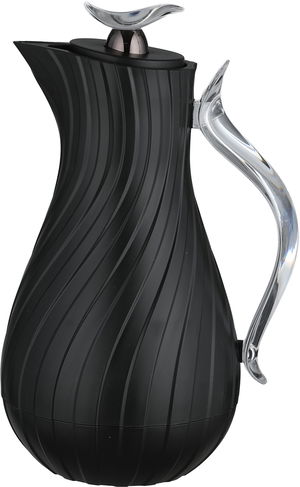 ترمس ليال جلوري، 1 لتر، خامة داخلية زجاج، يد شفاف، غطاء ضغاط - اسود product image