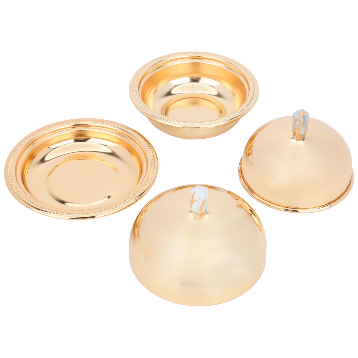 Alif Gallery tofaria set with steel dates, 5 pieces, rectangular - gold product image 3