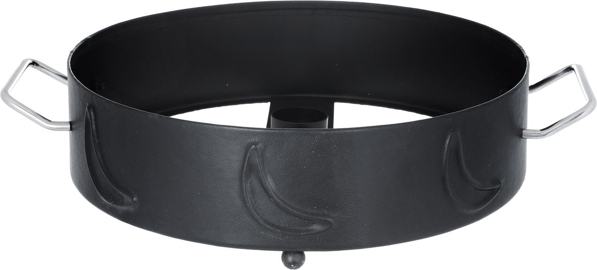 Al Saif Gallery Steel Food Warmer, 44 x 36 x 14 cm, Round, Double Bowl, Crescent Pattern, Medium - Black product image 4