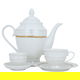 طقم سفرة بورسلان السيف غاليري، 65 قطعة - أبيض ذهبي product image 2