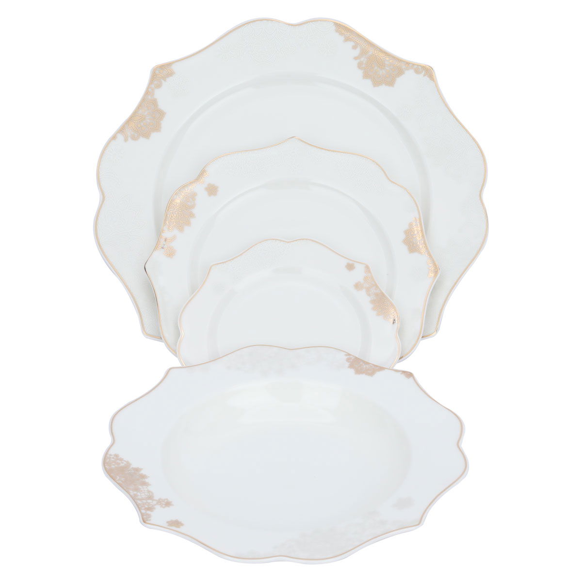 طقم سفرة بورسلان السيف غاليري، 166 قطعة - أبيض product image 7