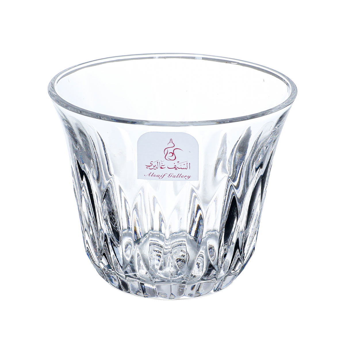 Alsaif Gallery Bialat Crystal Cups and Saucer Serving Set, 18 Pieces - Transparent product image 3