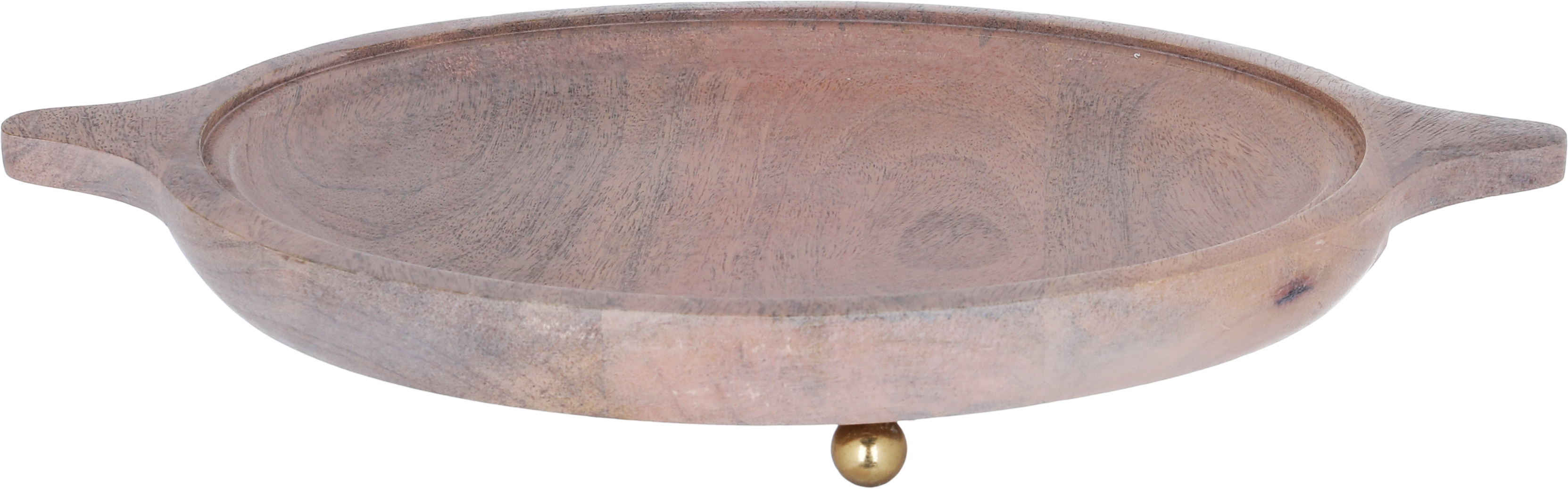Al Saif Gallery wooden serving plate, 18 x 27 x 35 cm, circular, with glass lid - light brown product image 2