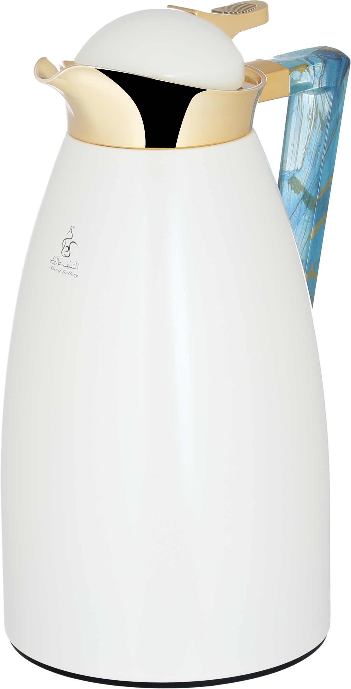 Al Saif Gallery Maha thermos set, two pieces, 1 liter, thermal glass inner shell, steel outer shell - pearl product image 2