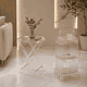 طقم طاولات اكرليك، 5 قطع - شفاف ذهبي product image 1