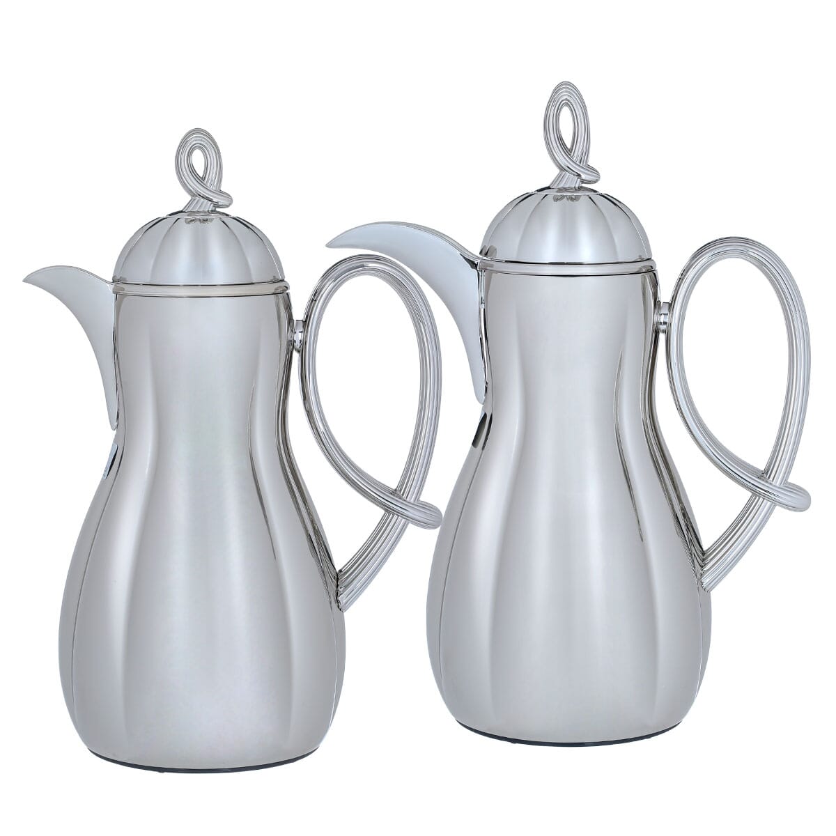 Al Saif Gallery thermos set, 2 pieces, 1 liter, glass inner container, plastic outer shell - silver product image