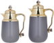 Al Saif Gallery Fatima thermos set, 1/0.7 liter, two pieces, thermal glass inner shell, steel outer shell - Cappuccino product image 2
