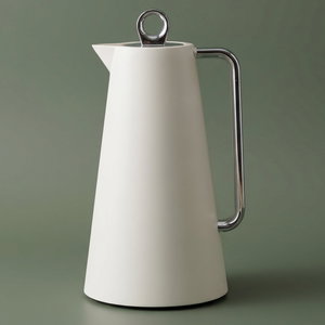 Glory Helena Thermos, 1 liter, glass inner material, silver handle, pressure cap - silver white product image