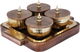 Al Saif Gallery steel yogurt set, 5 pieces, wooden tofir, lid - brown product image 2