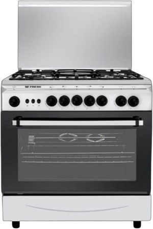 فرن غاز ستانلس ستيل فريش، 60×90 سم، إشعال تلقائي، 5 شعلات، FSC9060 - اسود فضي product image