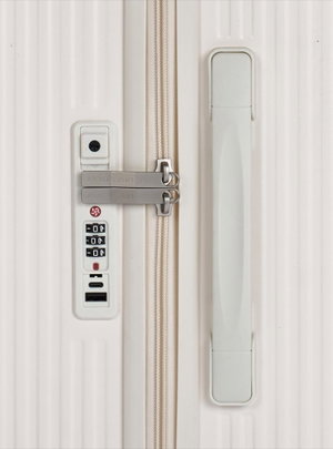 شنطة سفر بولي كربونات ليمرا، 20 بوصة، 4 عجلات، حركة بزاوية 360 درجة، PC1217-5 - كريمي product image 2