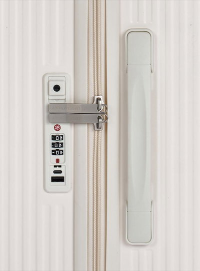 شنطة سفر بولي كربونات ليمرا، 20 بوصة، 4 عجلات، حركة بزاوية 360 درجة، PC1217-5 - كريمي product image 2