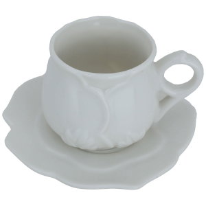 كوب قهوة مع صحن بورسلان السيف غاليري، قطعتين - ابيض product image 2