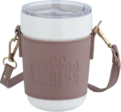 Al Saif Gallery Porcelain Thermos Mug, 420 ml - White Pink product image 2