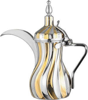Al Saif Plus Samira Steel Dallah, 0.7 Liter - Silver Gold product image