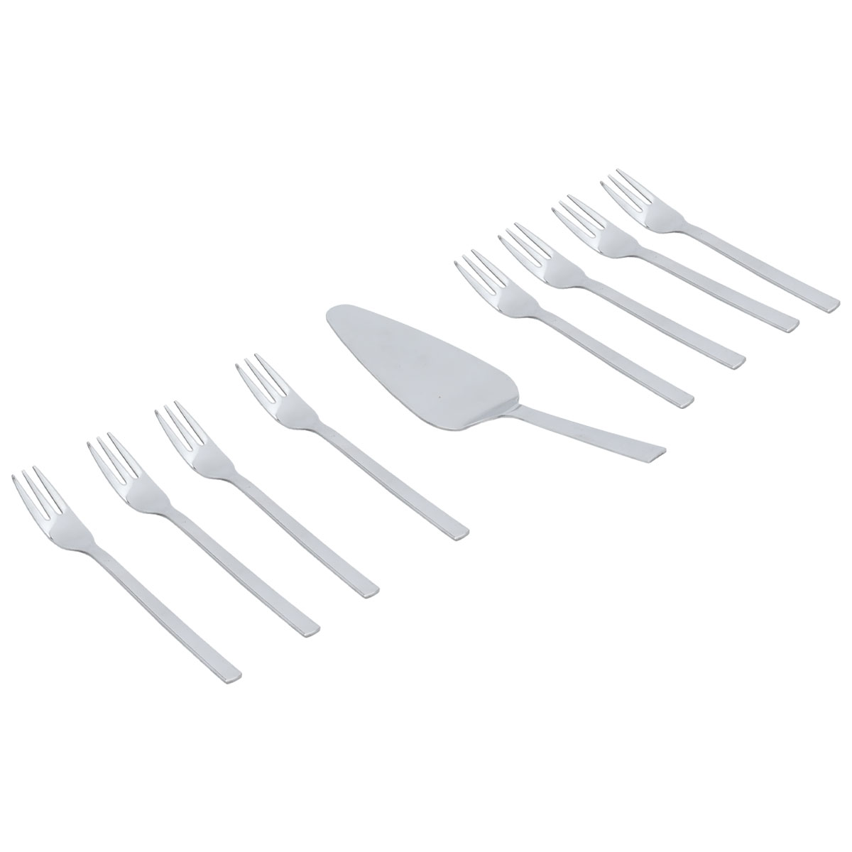 Al Saif Gallery Cake Forks Set with Server, 9 Pieces - Silver product image 1