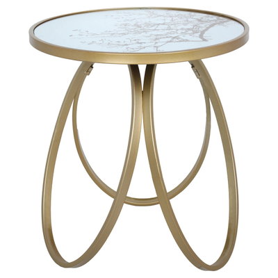 طاولة استيل السيف غاليري، 46×46×50 سم، دائري، أرجل بيضاوي - ذهبي product image 1