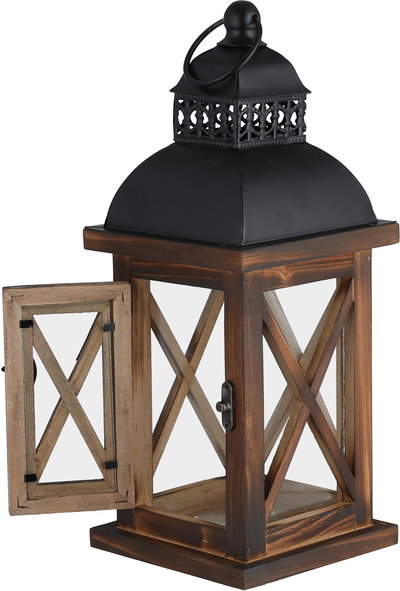 فانوس رمضان متعدد الخامات السيف غاليري، 12x12x30سم - اسود بني product image 3
