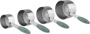 طقم اكواب قياس ستانلس استيل السيف غاليري، 4 قطع، يد سيليكون - فضي product image