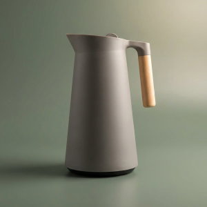 Timeless Linda Thermos, 1 liter, wooden handle, thermal glass inner shell, plastic outer shell - Cappuccino product image