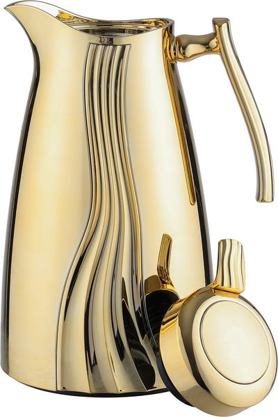 Al Saif Gallery Karma thermos set, 1 liter, 2 pieces, thermal glass inner shell, plastic outer shell - gold product image 9