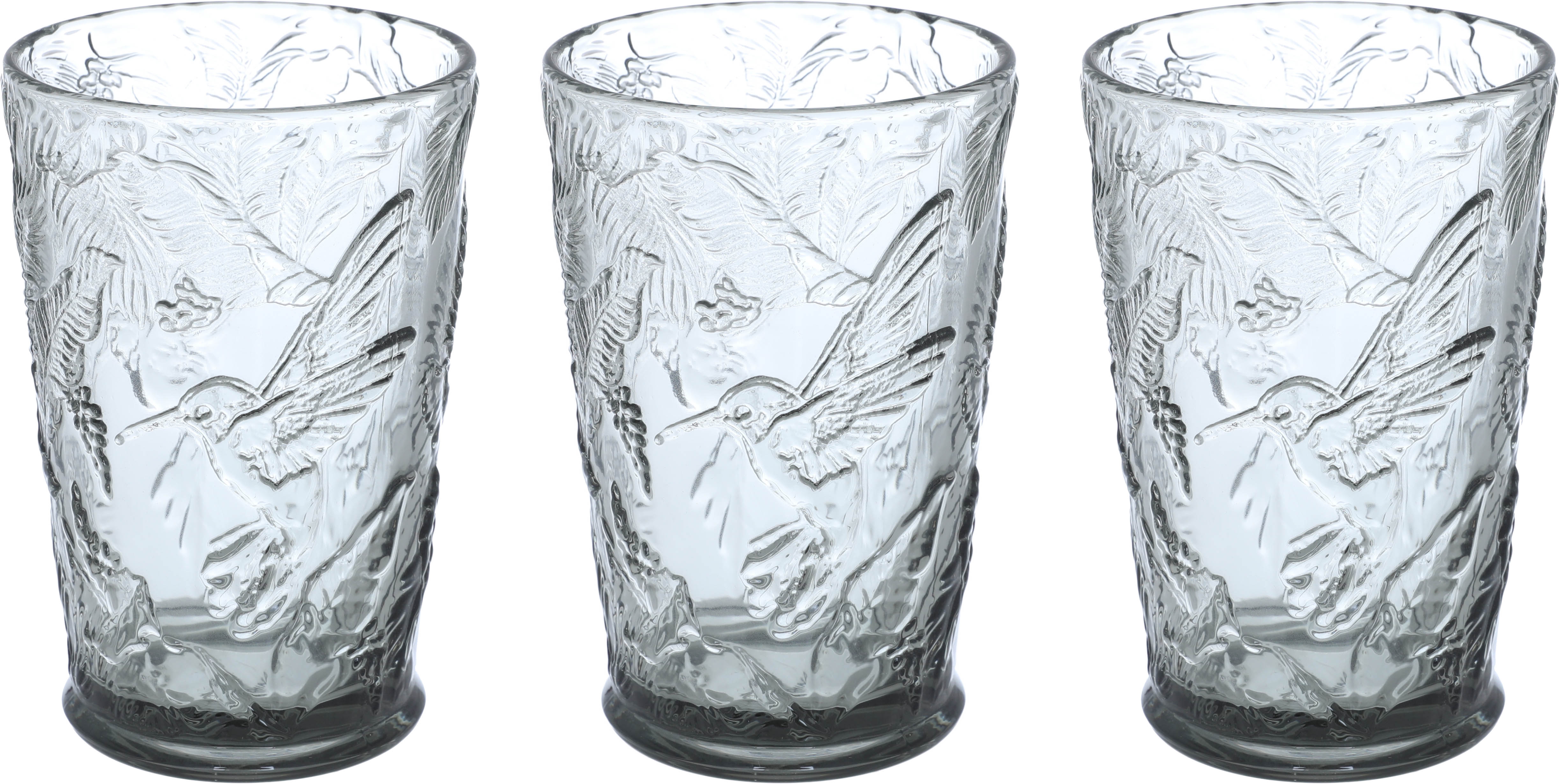 Al Saif Gallery Glass Cups Set, 3 Pieces - Light Grey product image