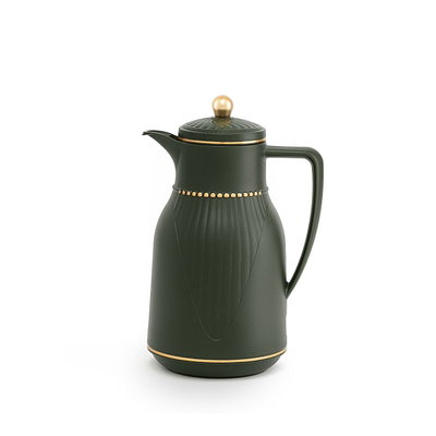 Al Saif Gallery Sawar Gallery 2 thermos, 1 liter, thermal glass inner shell, plastic outer shell - dark green product image 1