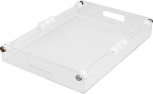 Al Saif Gallery Acrylic serving tray, 35×25×6 cm, rectangular - transparent white product image 2