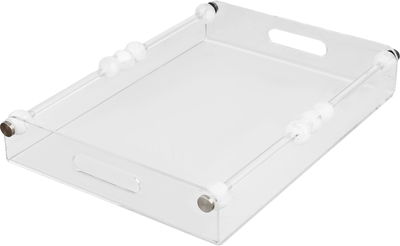Al Saif Gallery Acrylic serving tray, 35×25×6 cm, rectangular - transparent white product image 2