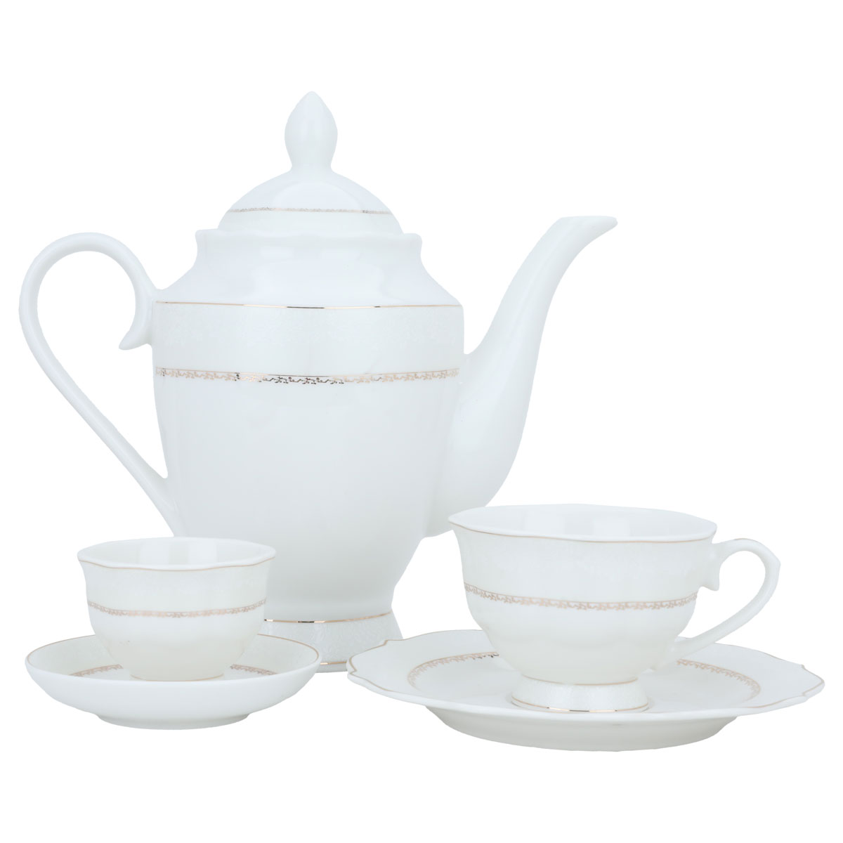 طقم سفرة بورسلان بنقش ذهبي السيف غاليري، 65 قطعة - أبيض product image 2