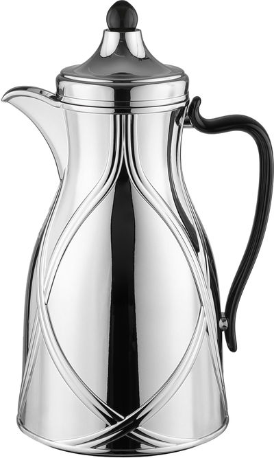 طقم ترامس طيف السيف غاليري، 0.7 / 1 لتر، 2 قطعة، خامة داخلية زجاج، يد أسود، غطاء ضغاط - فضي لامع product image 7