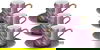 Al Saif Gallery porcelain coffee cup set, with golden font, with saucer, 12 pieces - purple product image 1